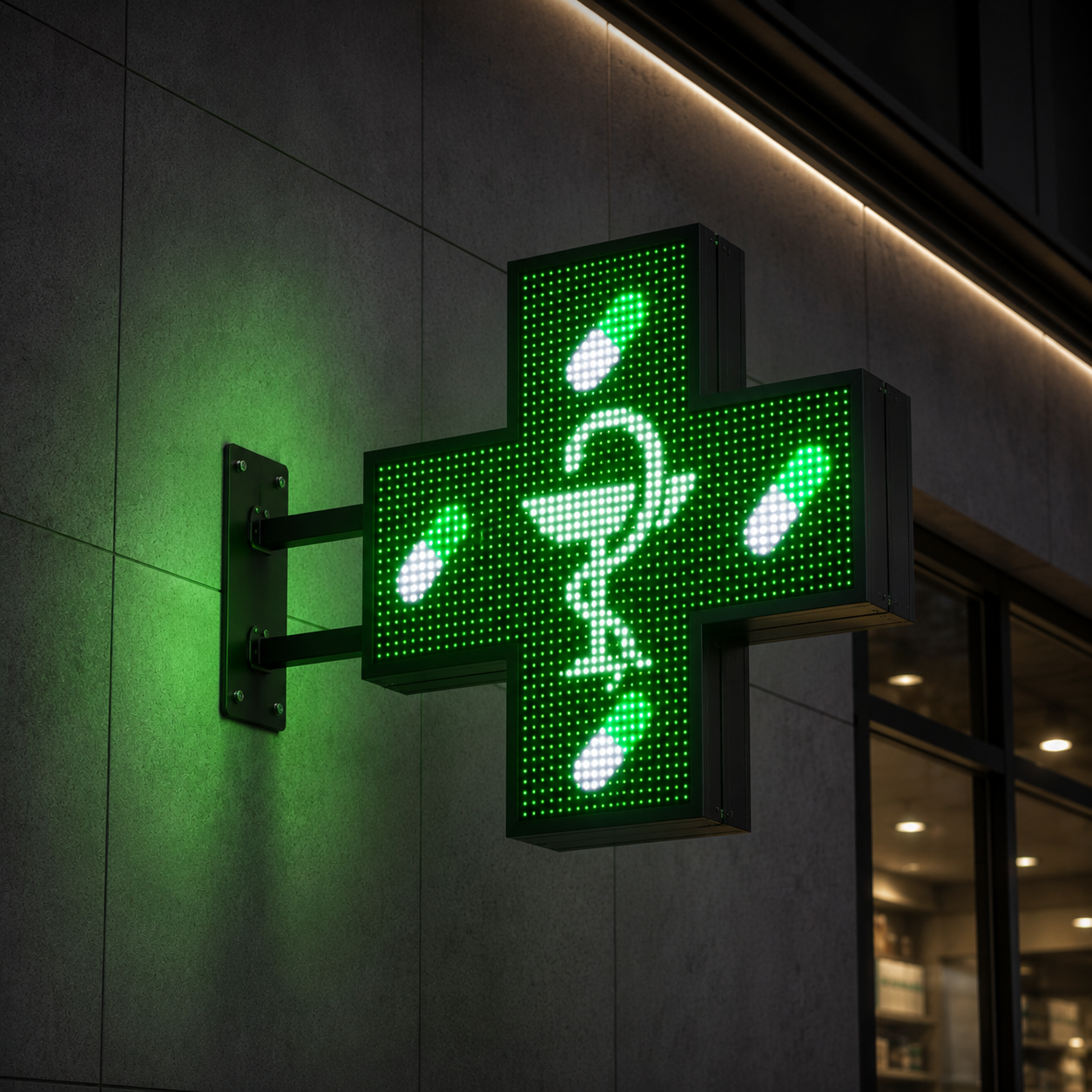 Letrero LED para Farmacia de Alta Calidad - Cruz de Farmacia con Pantalla LED 576*576 mm