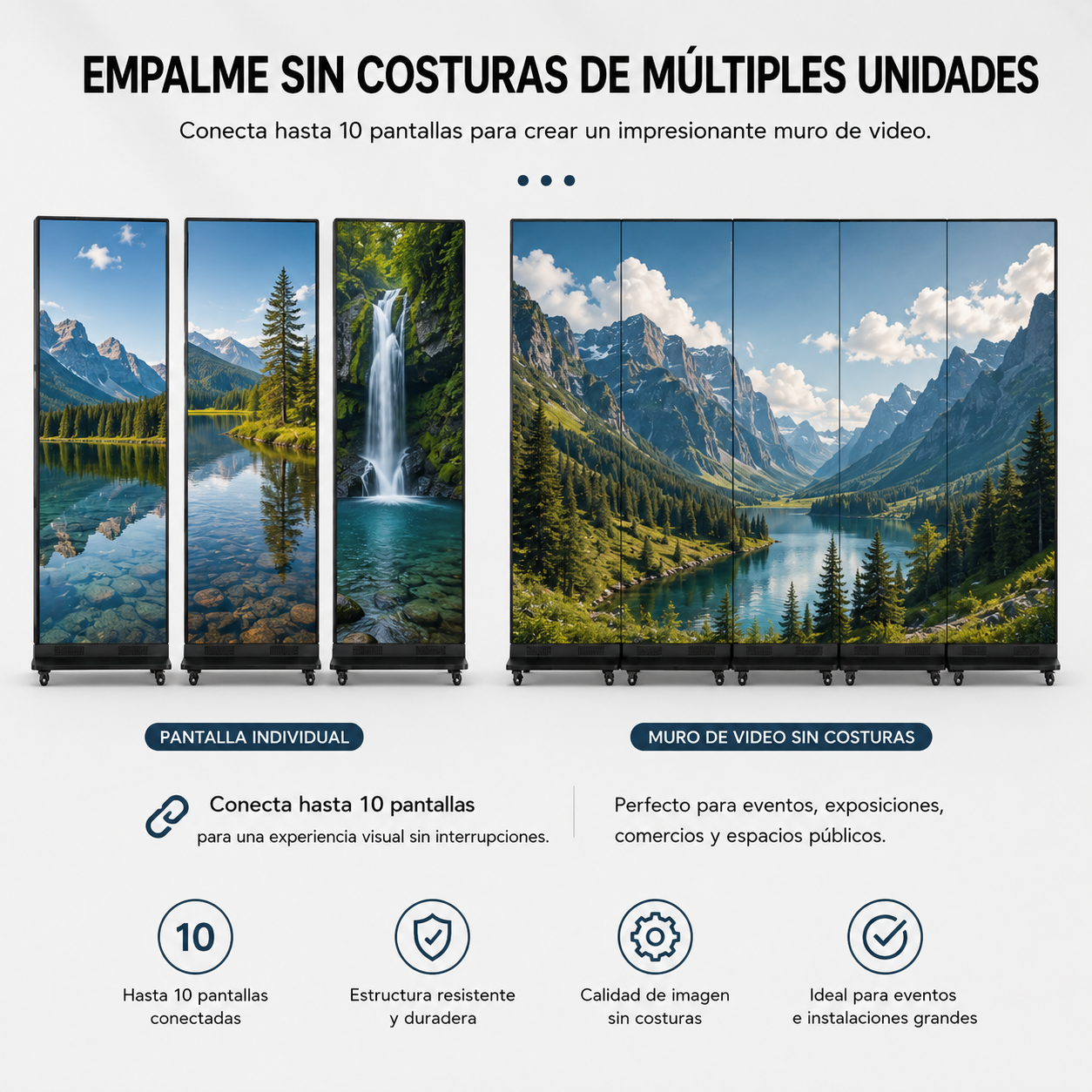 Foldable Poster LED Screen, Indoor Digital LED Totem 192 * 96