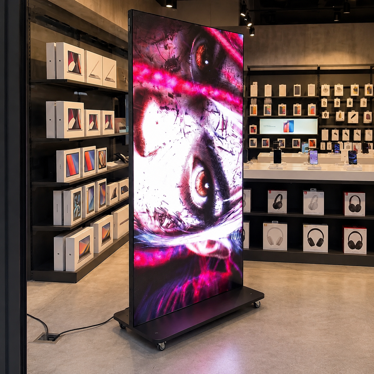 Póster LED digital de interior – Pantalla de señalización digital independiente